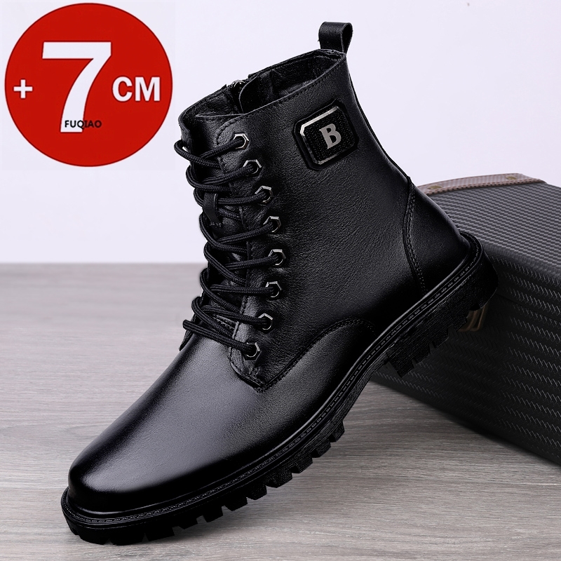 Men'S Shoes Hugo Boss - 남성용 천연 가죽 키높이 부츠 겨울용