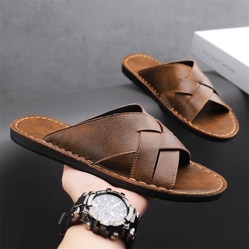 Men'S Shoes Hugo Boss - 정품 가죽 남성 캐주얼 샌들 여름