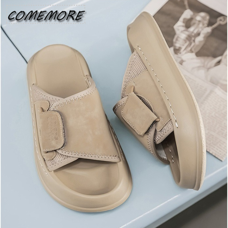 Men'S Shoes With Velcro - Comemore 남성용 두꺼운 밑창 실내 실외