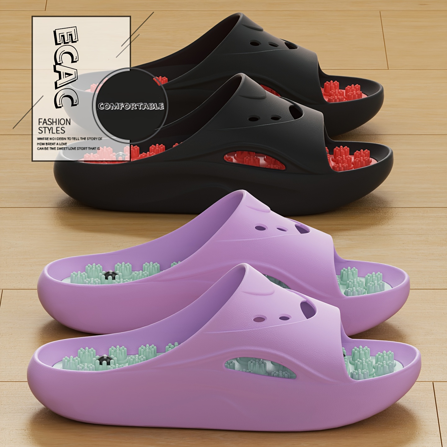 Men Shoes Size - 여성 남성 EVA 마사지 슬리퍼 두꺼운