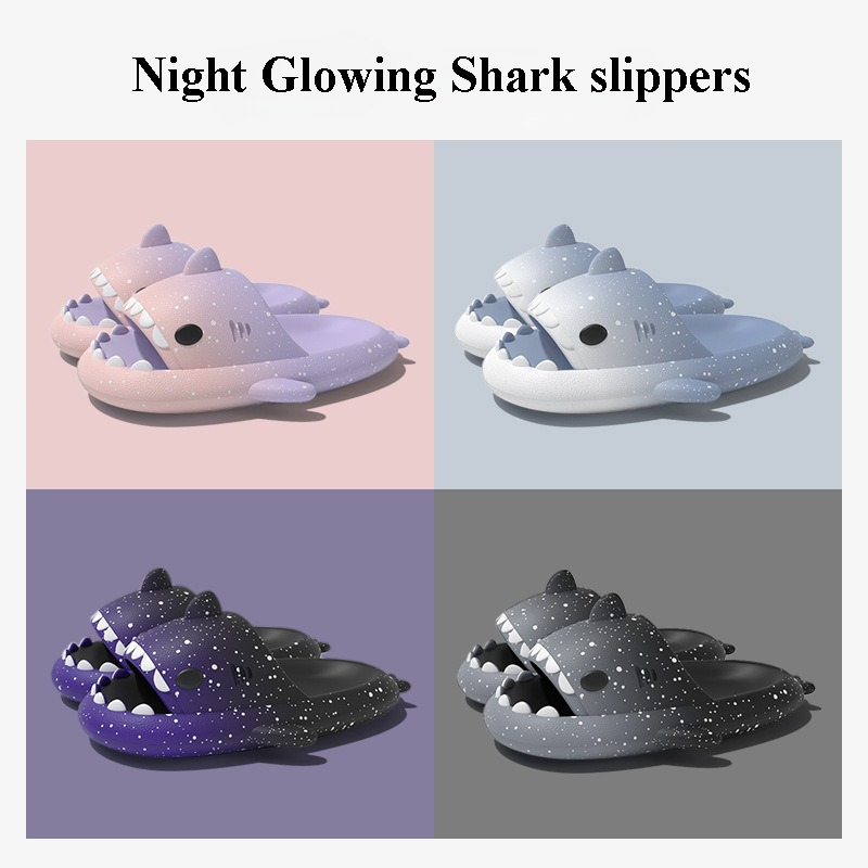 Men Shoes Size To Women - 여성을위한 귀여운 만화 상어 슬리퍼 남성