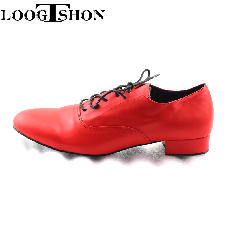 Men Shoes Red Bottom - LOOGTSHON-레드 남성용 레드 가죽 볼룸 댄스