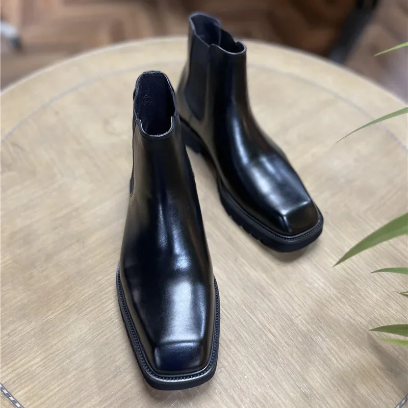 Men Shoes Elegant - 우아한 남성용 천연 가죽 부츠 럭셔리
