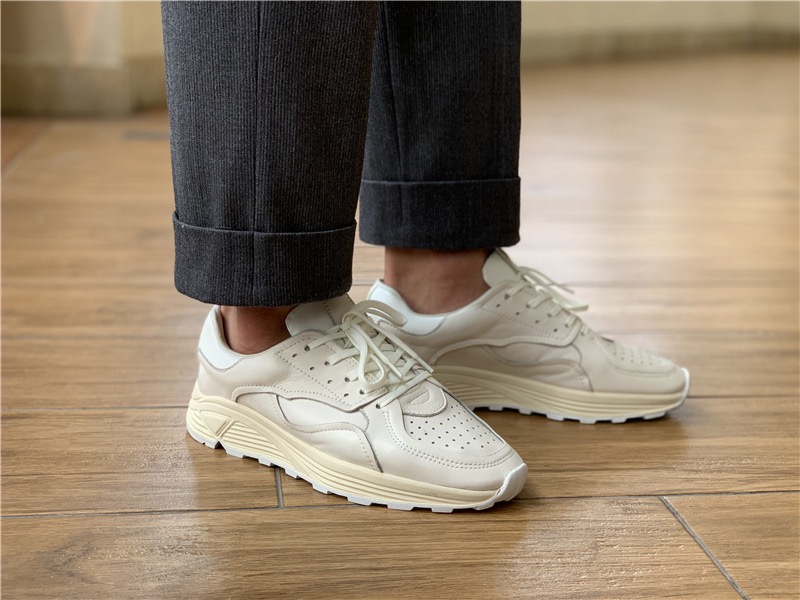 Men'S Shoes Hugo Boss - 라운드 토 레이스업 캐주얼 화이트 두꺼운