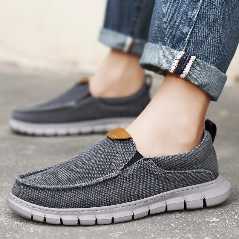 Loafer Slip On Men - 여름 통기성 운동화 남성 캔버스 신발