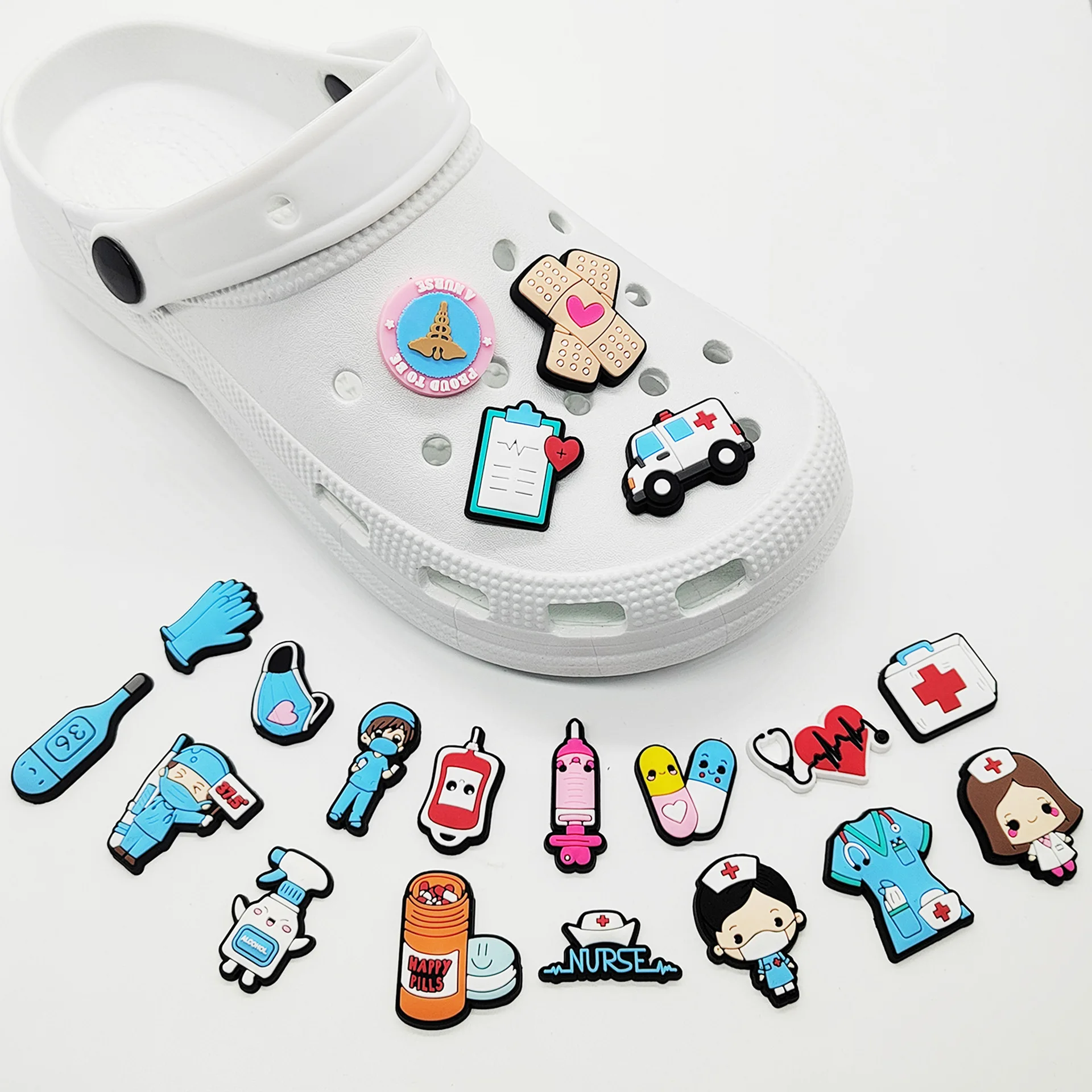 크록스 액세서리용 PVC 신발 참, 의료 병원 배지,  - Men'S Shoes With Velcro 리뷰 및 가격