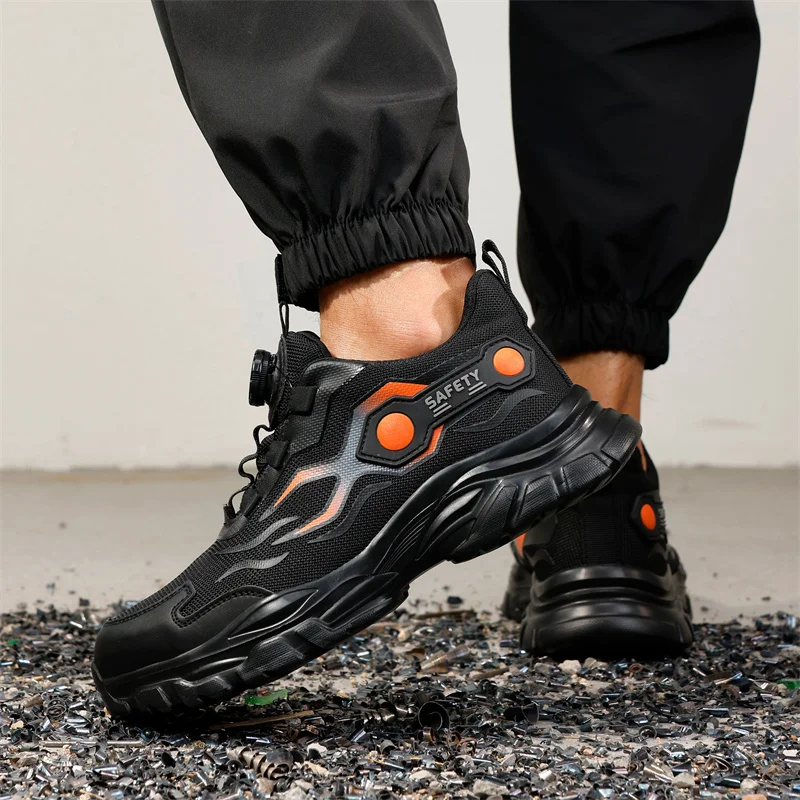 남성용 스틸 토 작업화 패션 안전화 경량 회전 버튼 안 - Work Boot Steel Toe 리뷰 및 가격