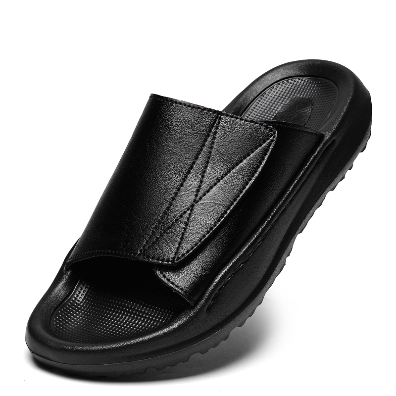 남성용 이지탑 가죽 슬라이드 슬리퍼, 조절 가능한 오픈 - Men'S Shoes With Velcro 리뷰 및 가격