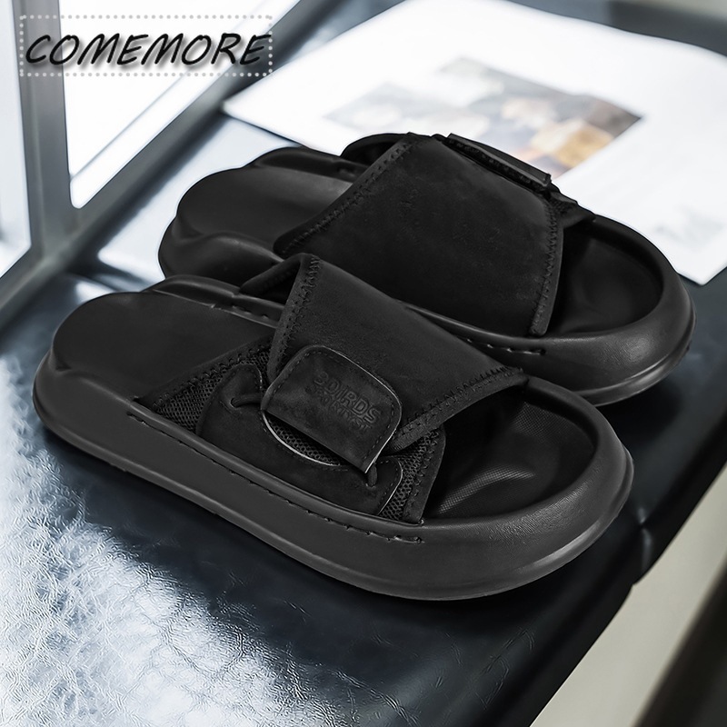 Comemore 남성용 두꺼운 밑창 실내 실외 슬리퍼  - Men'S Shoes With Velcro 리뷰 및 가격