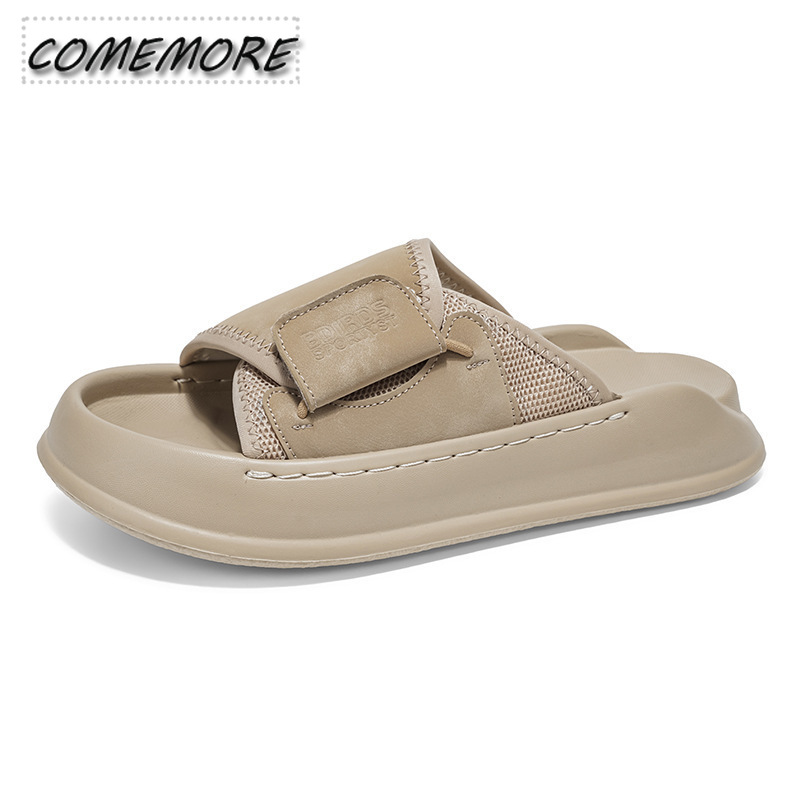 Comemore 남성용 두꺼운 밑창 실내 실외 슬리퍼  - Men'S Shoes With Velcro 리뷰 및 가격