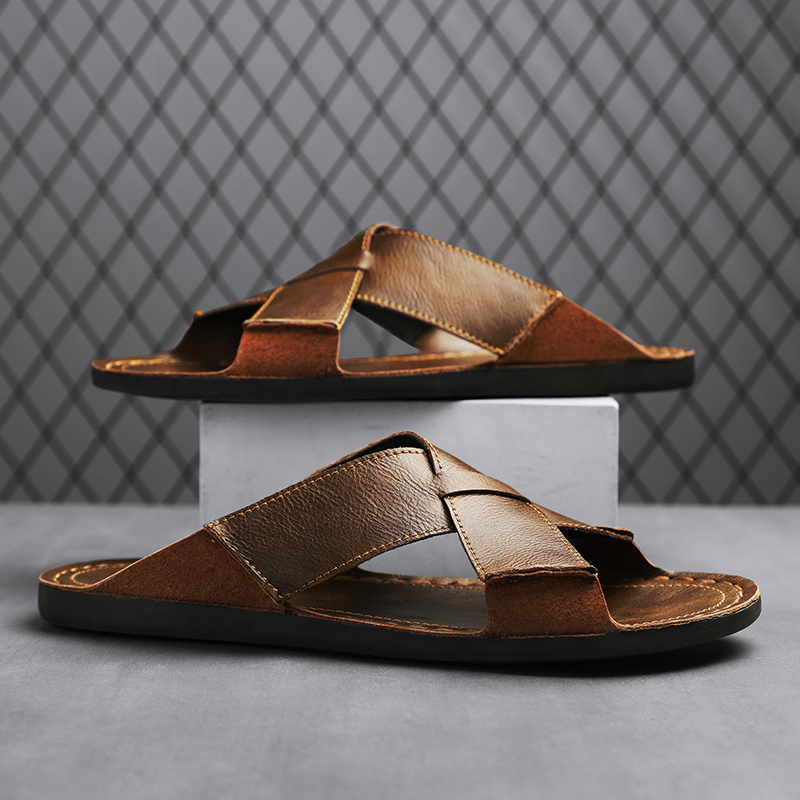 패션 정품 가죽 남성 슬리퍼 여름 남성 샌들 야외 비치 - Men'S Shoes Hugo Boss 리뷰 및 가격