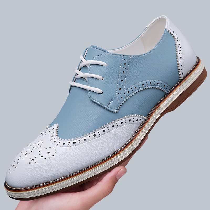 남성용 화이트 블루 투톤 브로그 옥스포드 슈즈 레이스업 - Men'S Shoes Hugo Boss 리뷰 및 가격