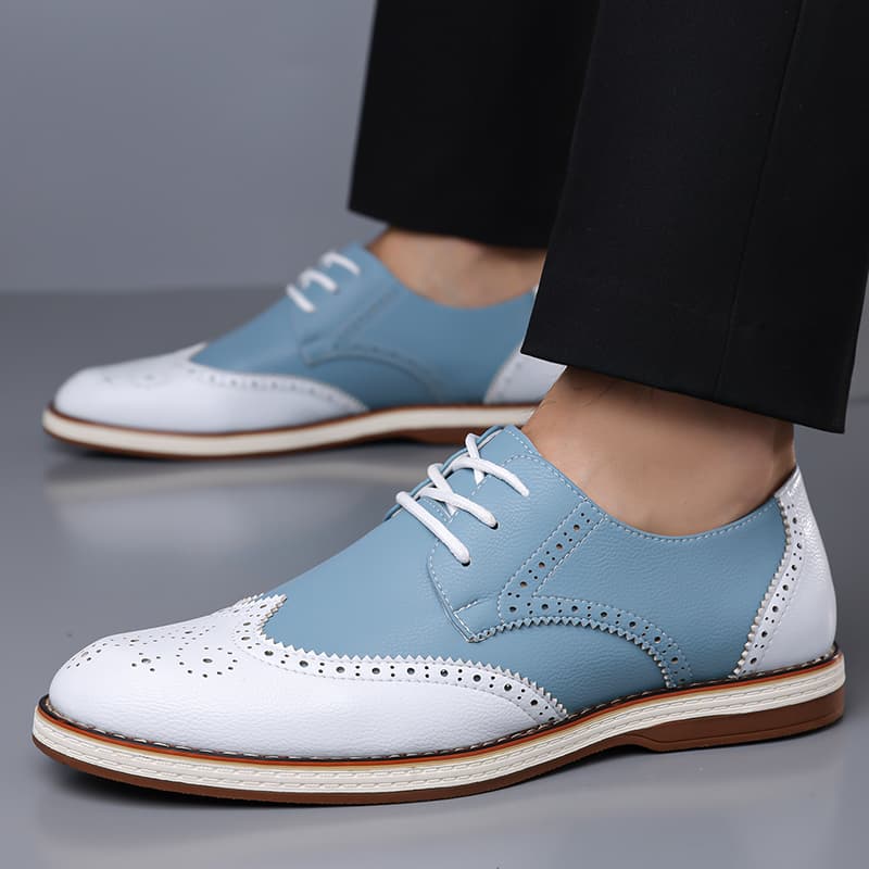 남성용 화이트 블루 투톤 브로그 옥스포드 슈즈 레이스업 - Men'S Shoes Hugo Boss 리뷰 및 가격