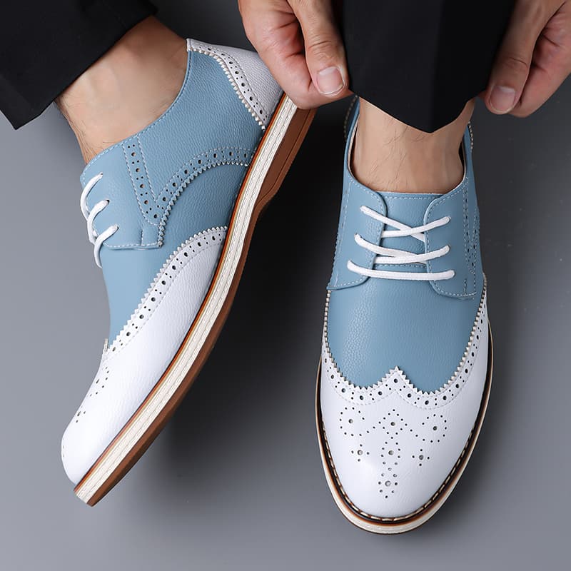 남성용 화이트 블루 투톤 브로그 옥스포드 슈즈 레이스업 - Men'S Shoes Hugo Boss 리뷰 및 가격