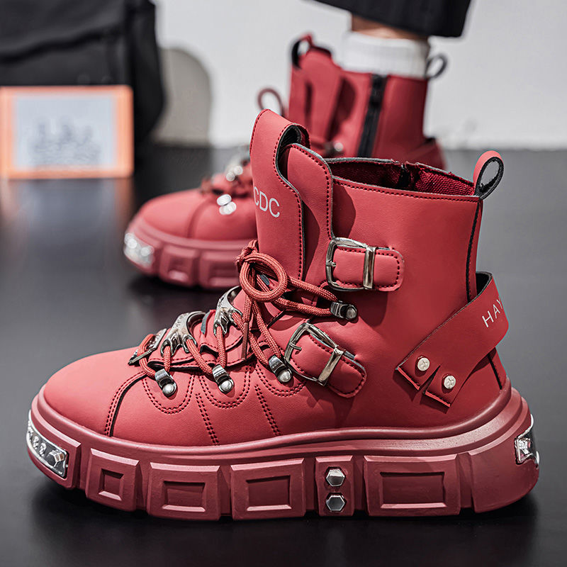 남성용 오리지널 브랜드 부츠 펑크 플랫폼 레드 트렌드  - Men Shoes Brand 리뷰 및 가격