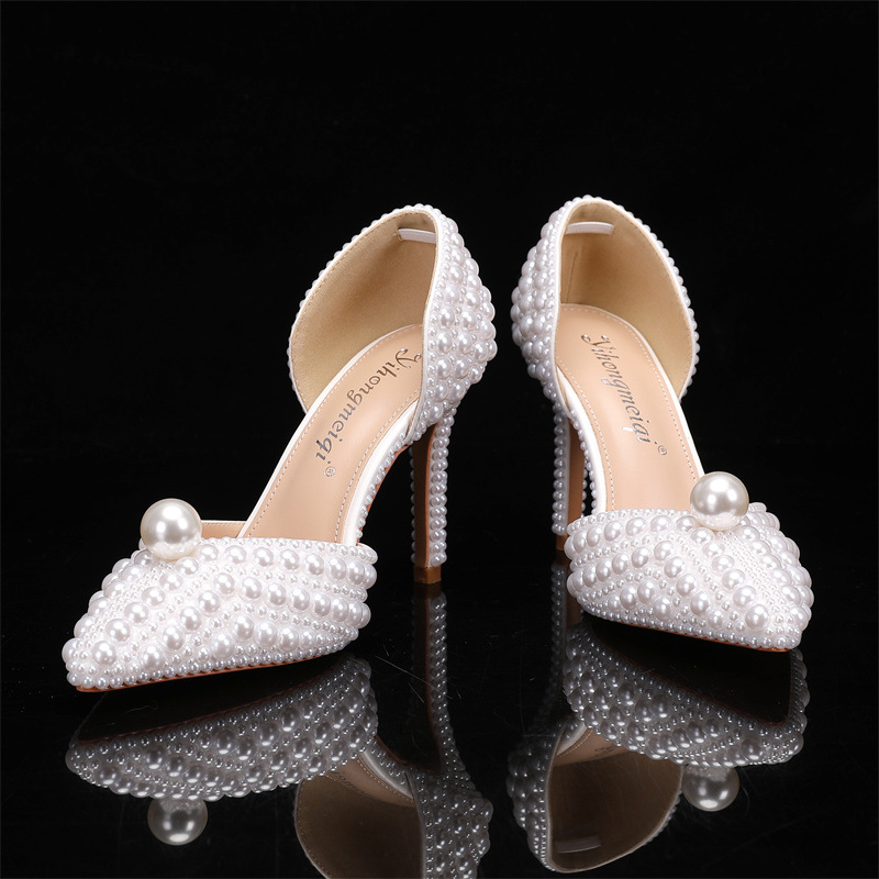 여성용 가방 및 신발 세트 진주 웨딩 슈즈 여성용 화이 - Men Shoes Elegant 리뷰 및 가격