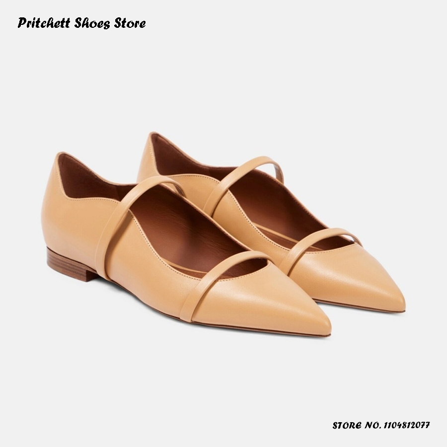 여성용 듀얼 스트랩 가죽 발레 플랫 포인티드 토 스퀘어 - Men Shoes Size 리뷰 및 가격