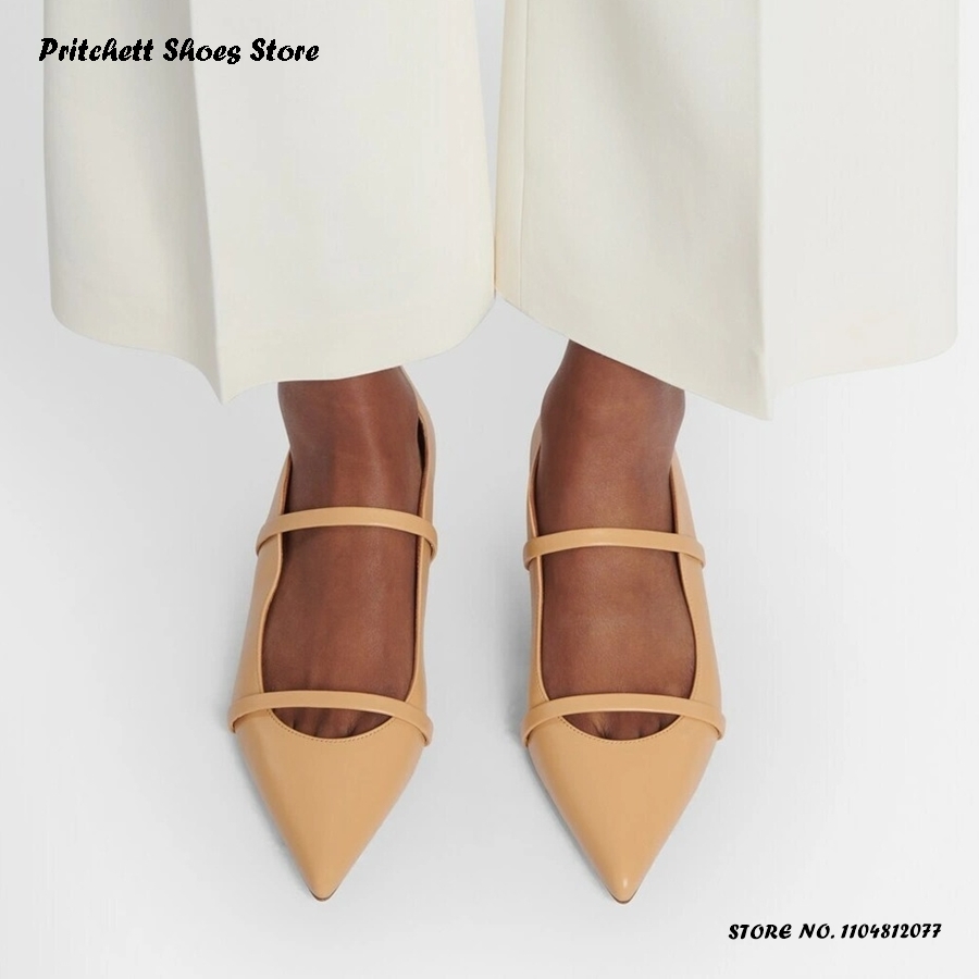 여성용 듀얼 스트랩 가죽 발레 플랫 포인티드 토 스퀘어 - Men Shoes Size 리뷰 및 가격