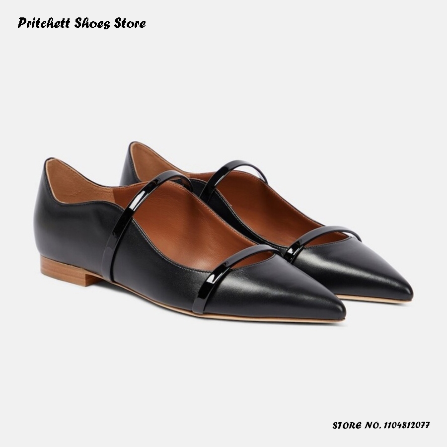 여성용 듀얼 스트랩 가죽 발레 플랫 포인티드 토 스퀘어 - Men Shoes Size 리뷰 및 가격