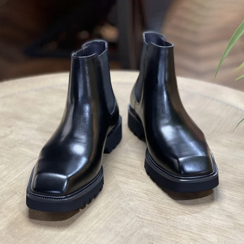 우아한 남성용 천연 가죽 부츠 럭셔리 수제 고품질 가을 - Men Shoes Elegant 리뷰 및 가격