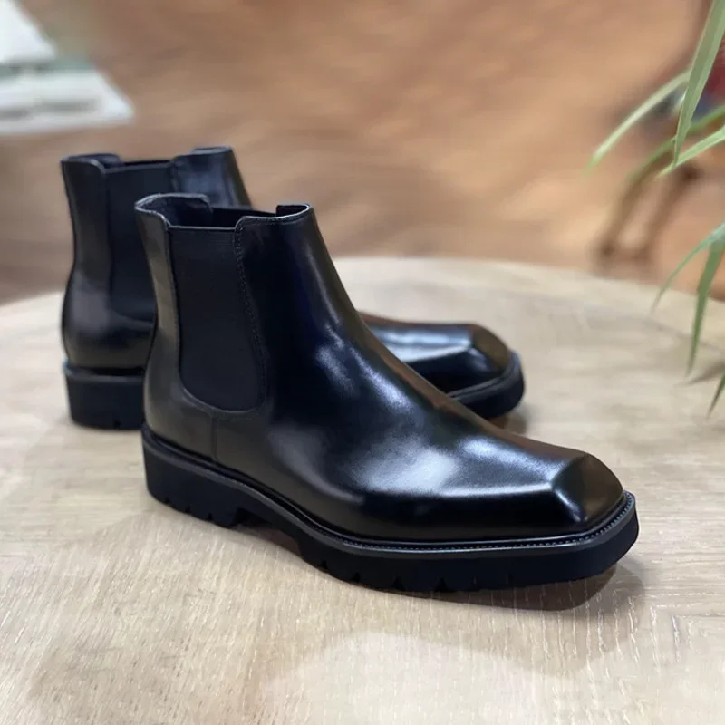우아한 남성용 천연 가죽 부츠 럭셔리 수제 고품질 가을 - Men Shoes Elegant 리뷰 및 가격