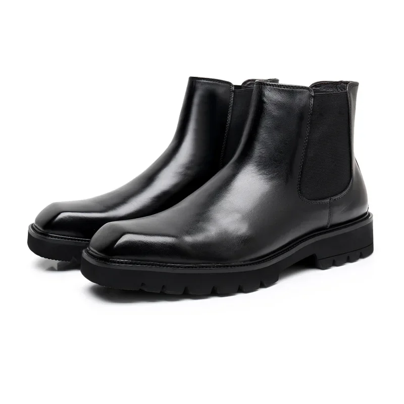 우아한 남성용 천연 가죽 부츠 럭셔리 수제 고품질 가을 - Men Shoes Elegant 리뷰 및 가격
