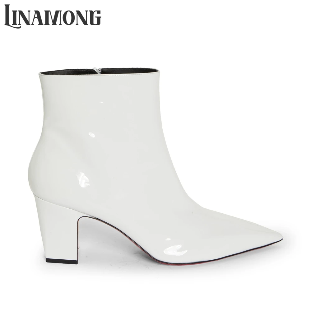 남성용 5cm 블록 힐 부츠, 포인티드 토 가죽 부츠, - Men Shoes White Colour 리뷰 및 가격