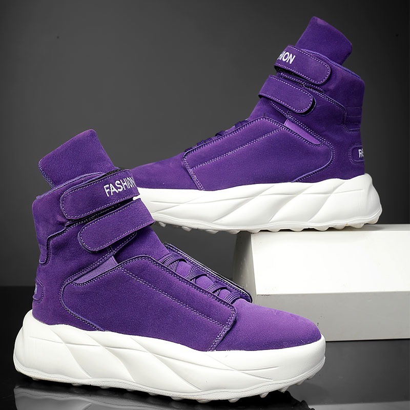 2026 퍼플 하이탑 스니커즈 남성 벨크로 플랫폼 슈즈 - Men'S Shoes With Velcro 리뷰 및 가격