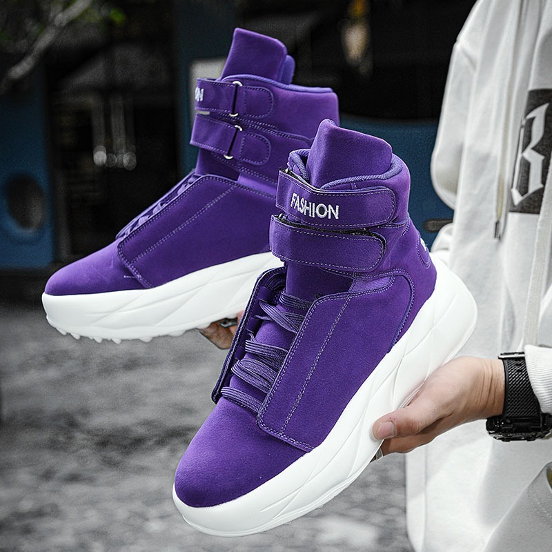 2026 퍼플 하이탑 스니커즈 남성 벨크로 플랫폼 슈즈 - Men'S Shoes With Velcro 리뷰 및 가격