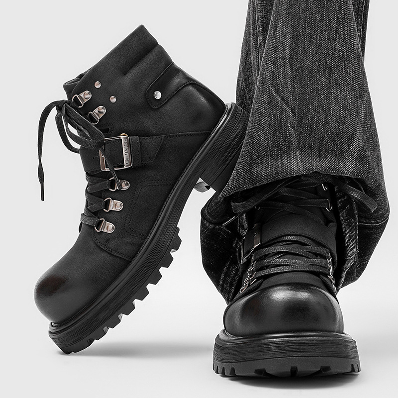 브랜드 남성 가죽 부츠 오토바이 스노우 카우보이 플랫  - Men Shoes Brand 리뷰 및 가격