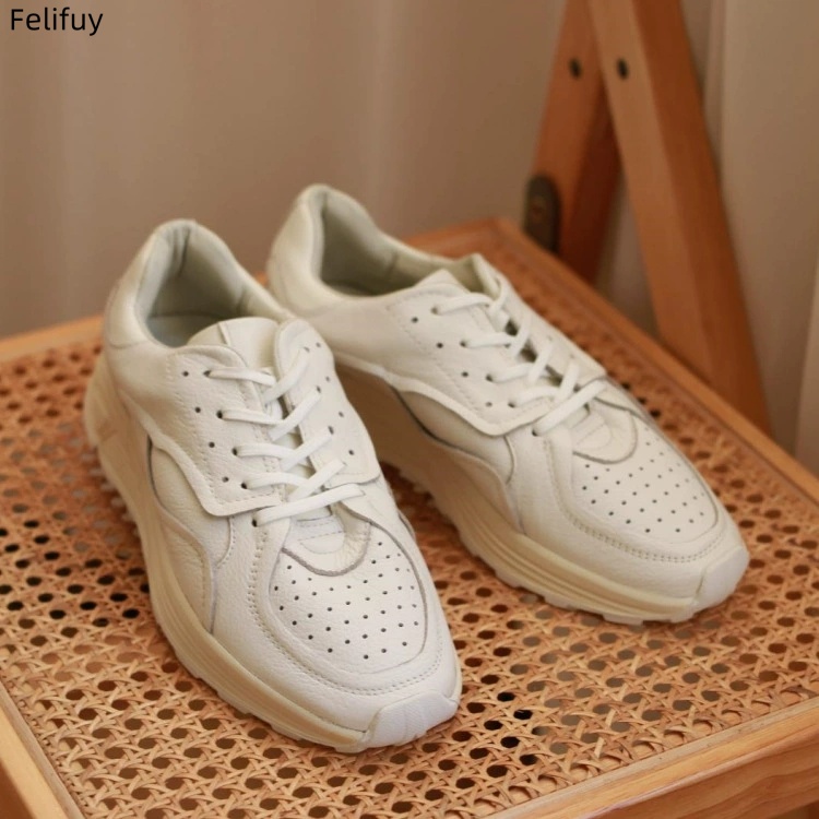 라운드 토 레이스업 캐주얼 화이트 두꺼운 밑창 남성 캐 - Men'S Shoes Hugo Boss 리뷰 및 가격