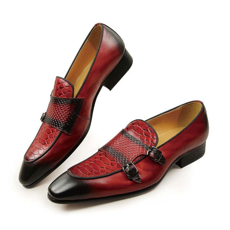 남성용 편안한 가죽 신발, 레드 블랙 컬러 로퍼, 고무 - Men Shoes Red Bottom 리뷰 및 가격