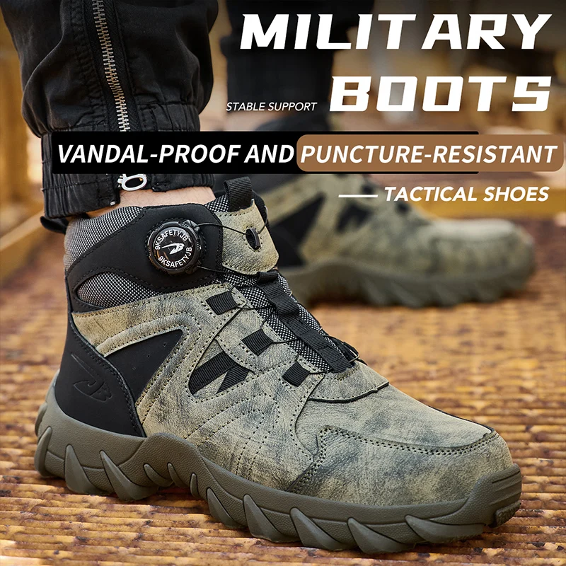 새로운 남성용 안전 부츠 작업 부츠 안티 스매싱 안티  - Work Boot Steel Toe 리뷰 및 가격