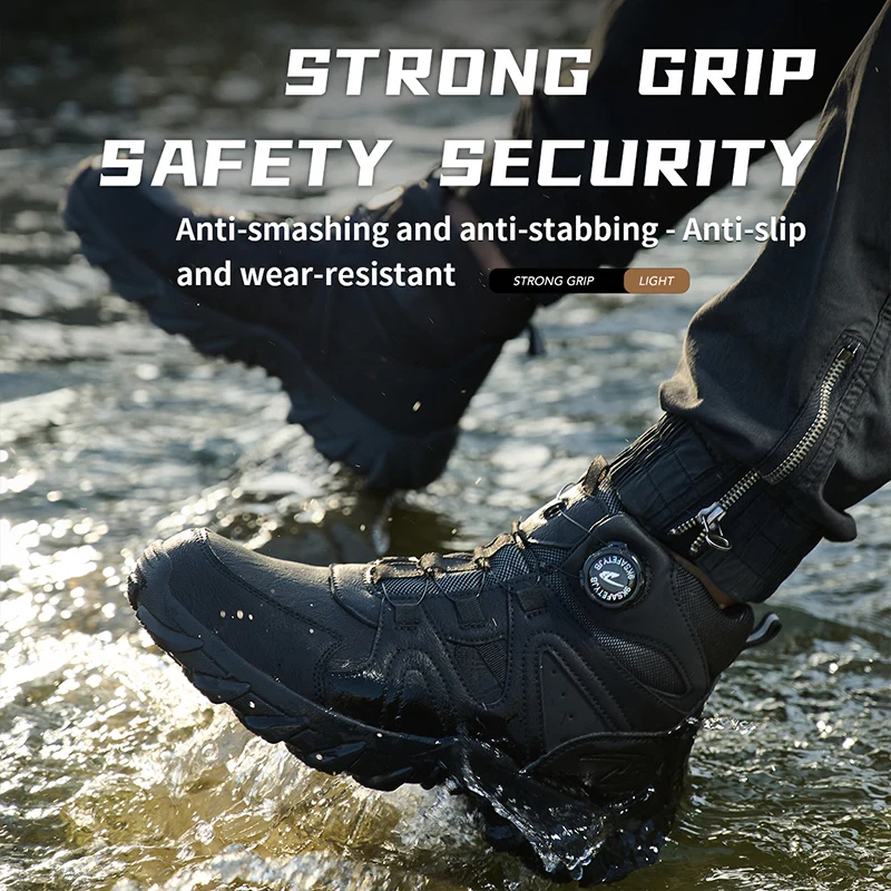새로운 남성용 안전 부츠 작업 부츠 안티 스매싱 안티  - Work Boot Steel Toe 리뷰 및 가격