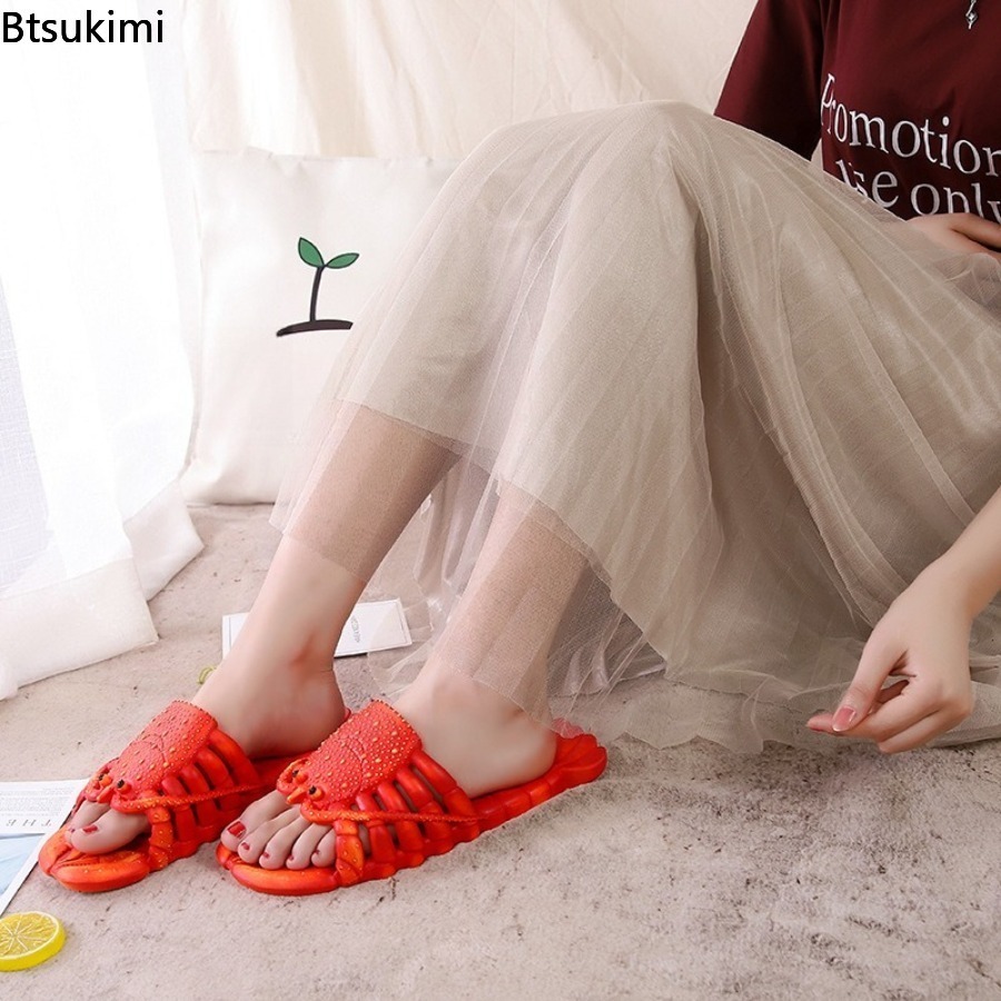 새로운 2026 여름 재미있는 만화 랍스터 슬리퍼 PV - Men Shoes Size To Women 리뷰 및 가격