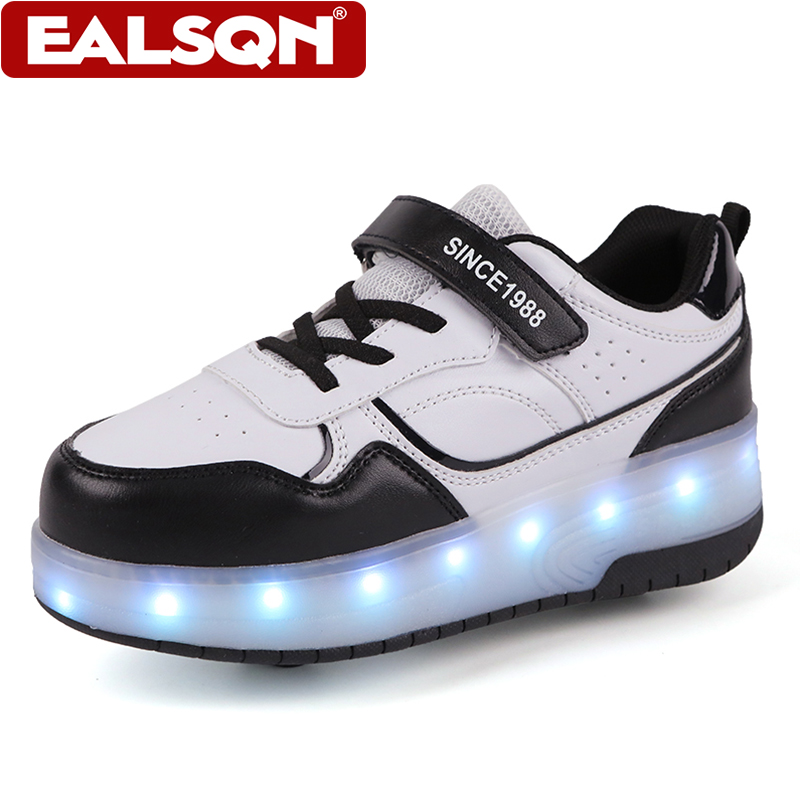 새로운 어린이용 LED 라이트업 롤러 스케이트 신발,  - Men Shoes Size 리뷰 및 가격