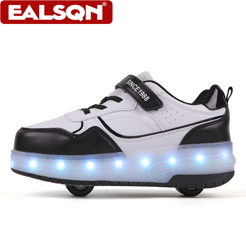 새로운 어린이용 LED 라이트업 롤러 스케이트 신발,  - Men Shoes Size 리뷰 및 가격