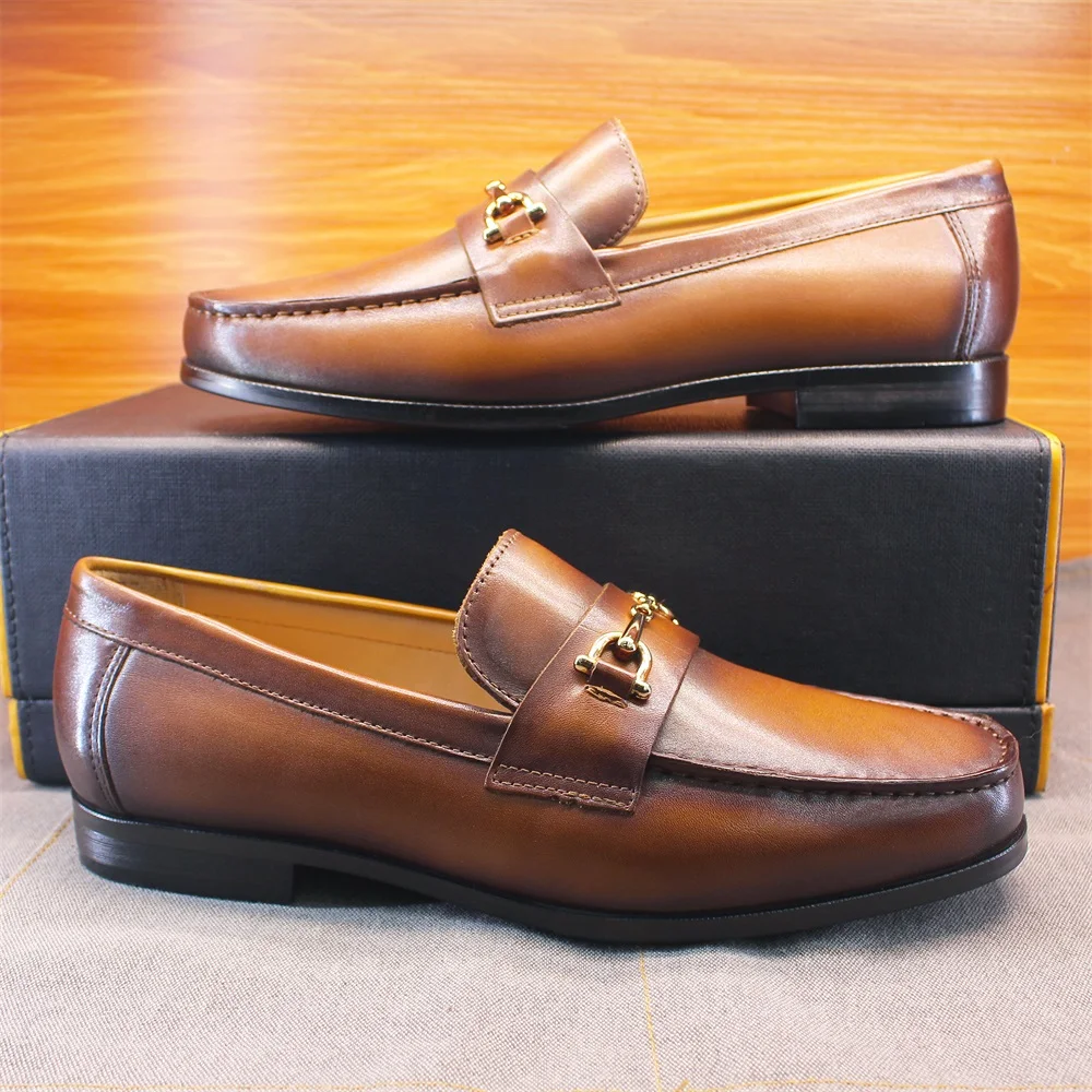 남성 로퍼 드레스 슈즈 라운드 토 포멀 비즈니스 슬립온 - Men Shoes Loafers 리뷰 및 가격