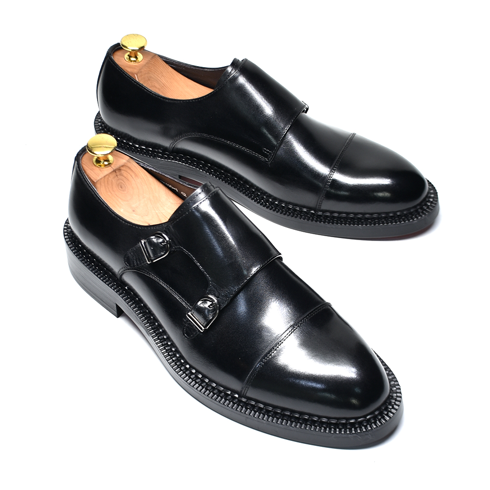 고급 천연 가죽 남성 웨딩 드레스 슈즈 버클 몽크 스트 - Men Shoes Red Bottom 리뷰 및 가격